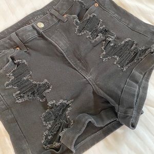 American Eagle distressed black stretch mom short size 10